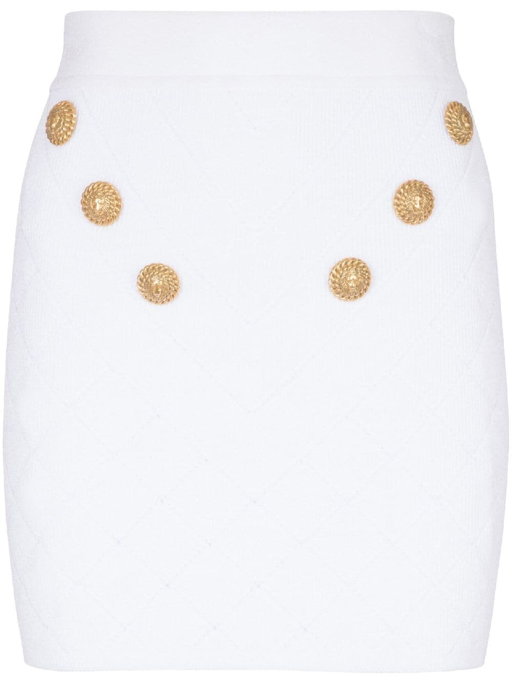 button-embellishment knitted miniskirt - 1