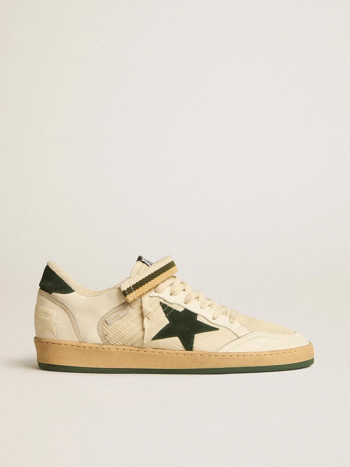 Ball Star in nylon and nappa with green suede star and heel tab - 1
