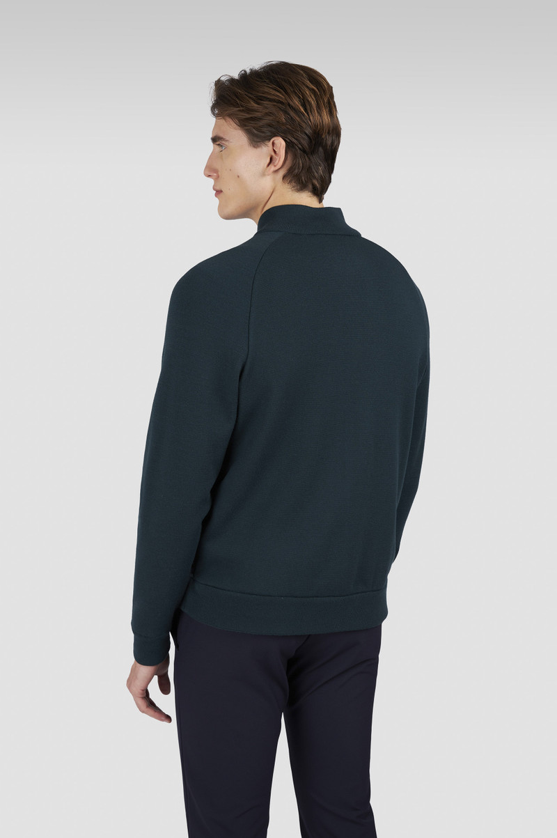 HYBRID ZIP-UP CARDIGAN IN SOFT COOL TOUCH WOOL AND TYPHOON® PLATINUM 3