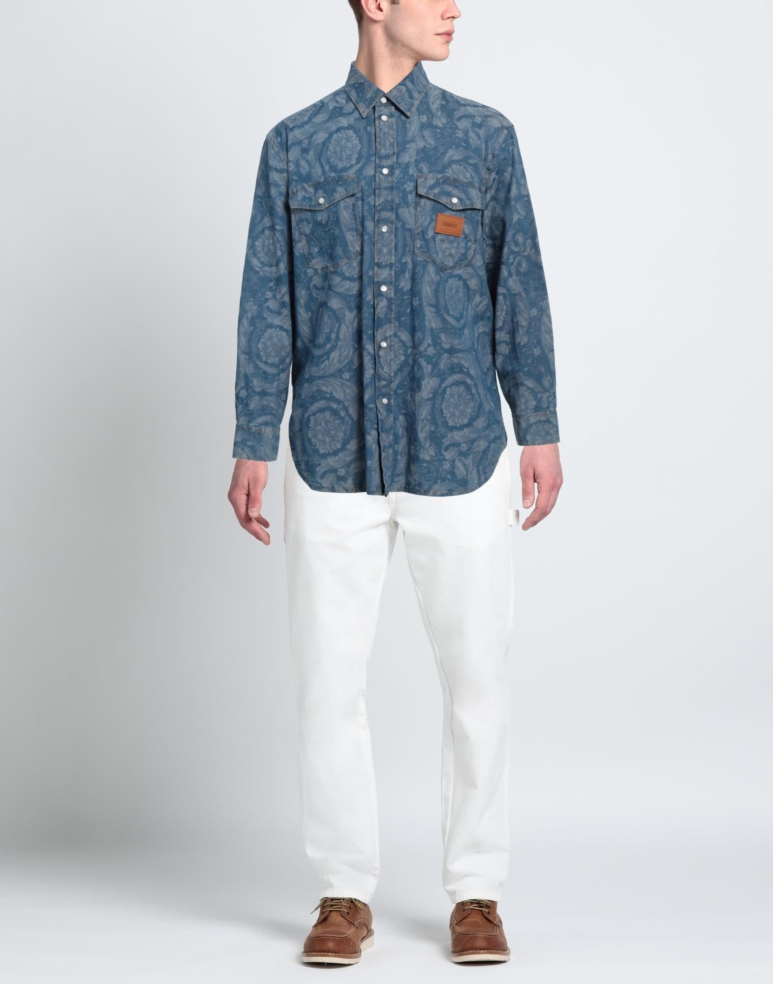 Blue Men's Denim Shirt - 2