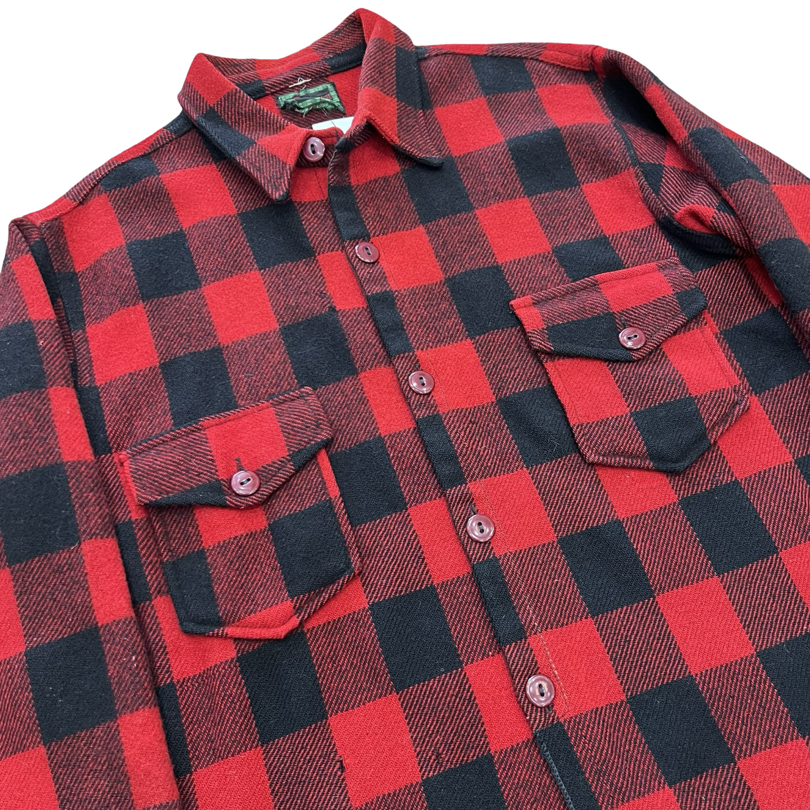 Final Blow - Vintage 1950s Chippewa Wool Buffalo Plaid Flannel Shirt SZ L - 2