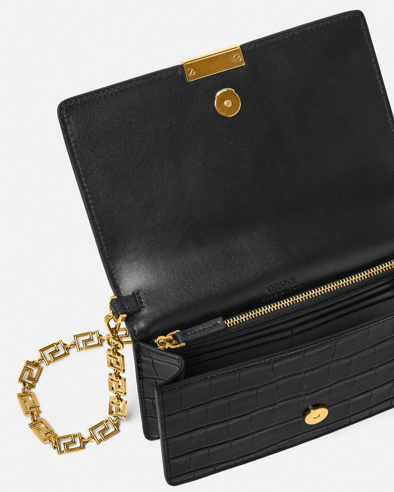 Croc-Effect Greca Goddess Mini Bag 4