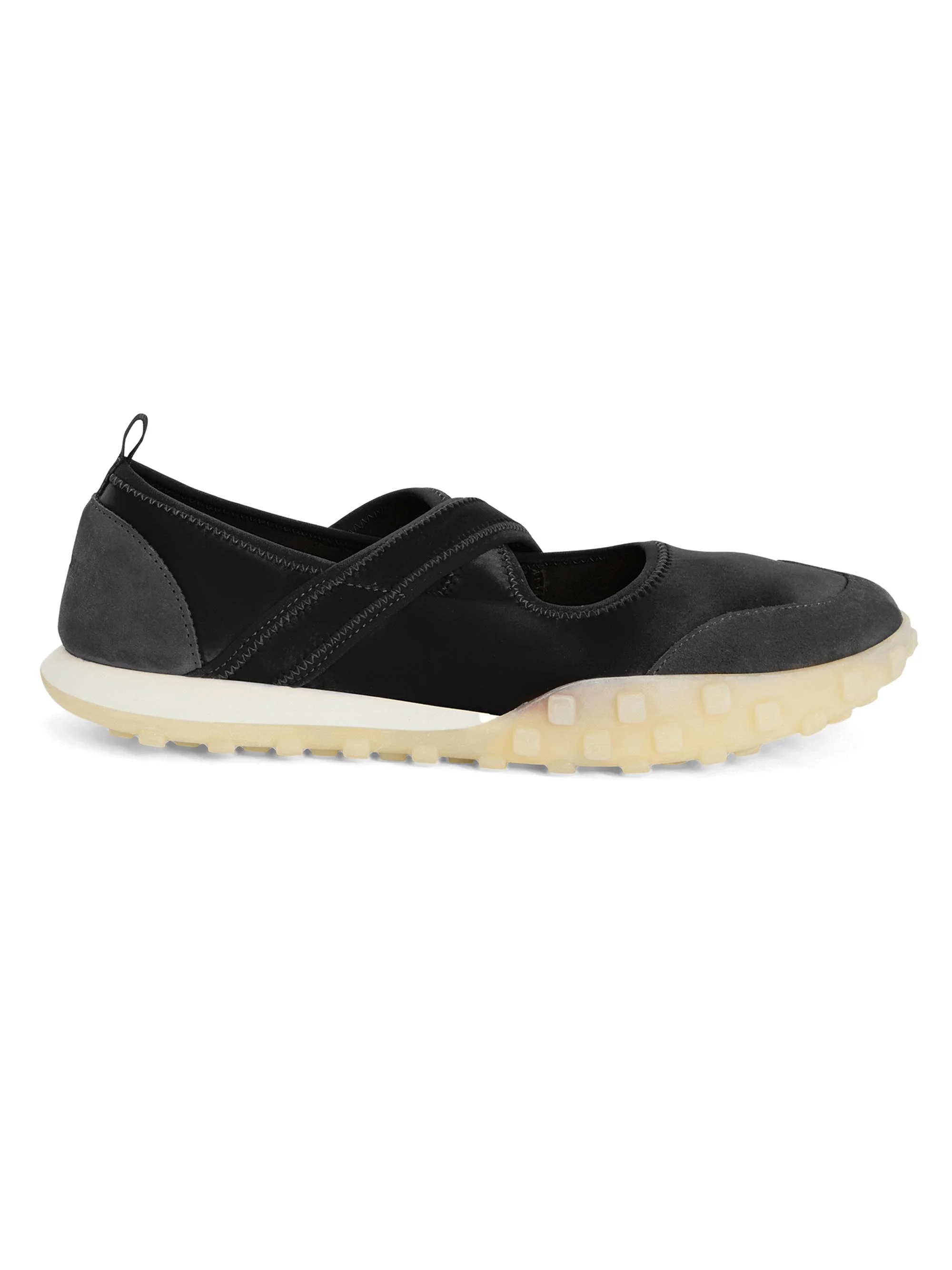 Women's Suede Trim Crisscross Slip-On Sneakers - Black - 1