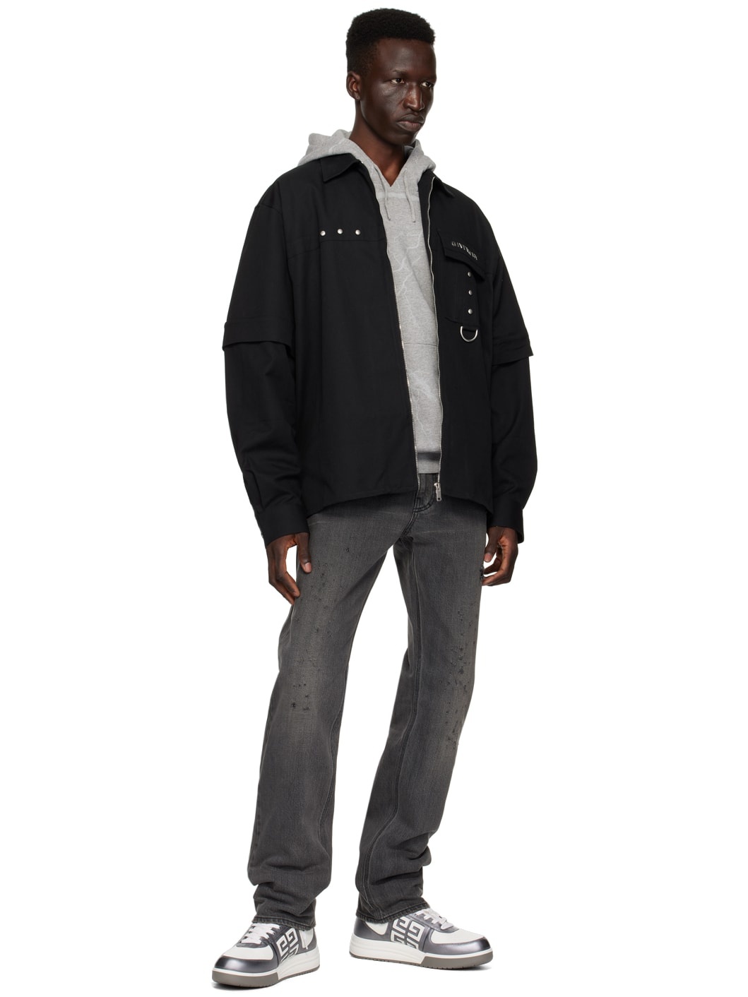Gray Graphic Hoodie - 4