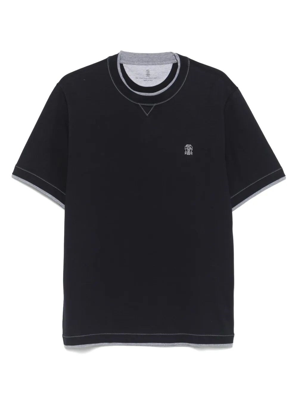 T-Shirt With Logo And Faux-Layering - 1