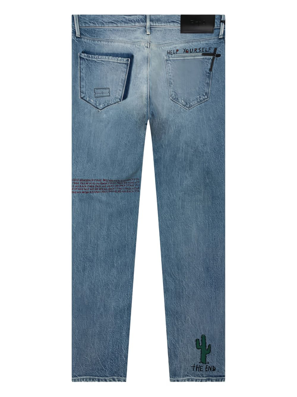 graphic-detail distressed jeans - 2