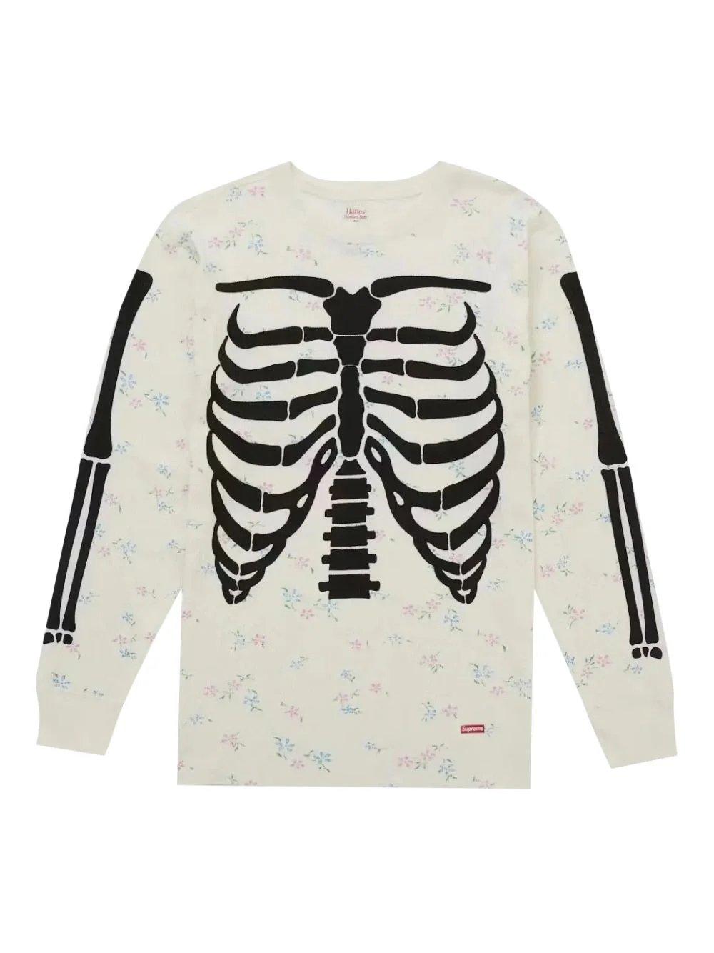 bones-print crew-neck T-shirt - 1