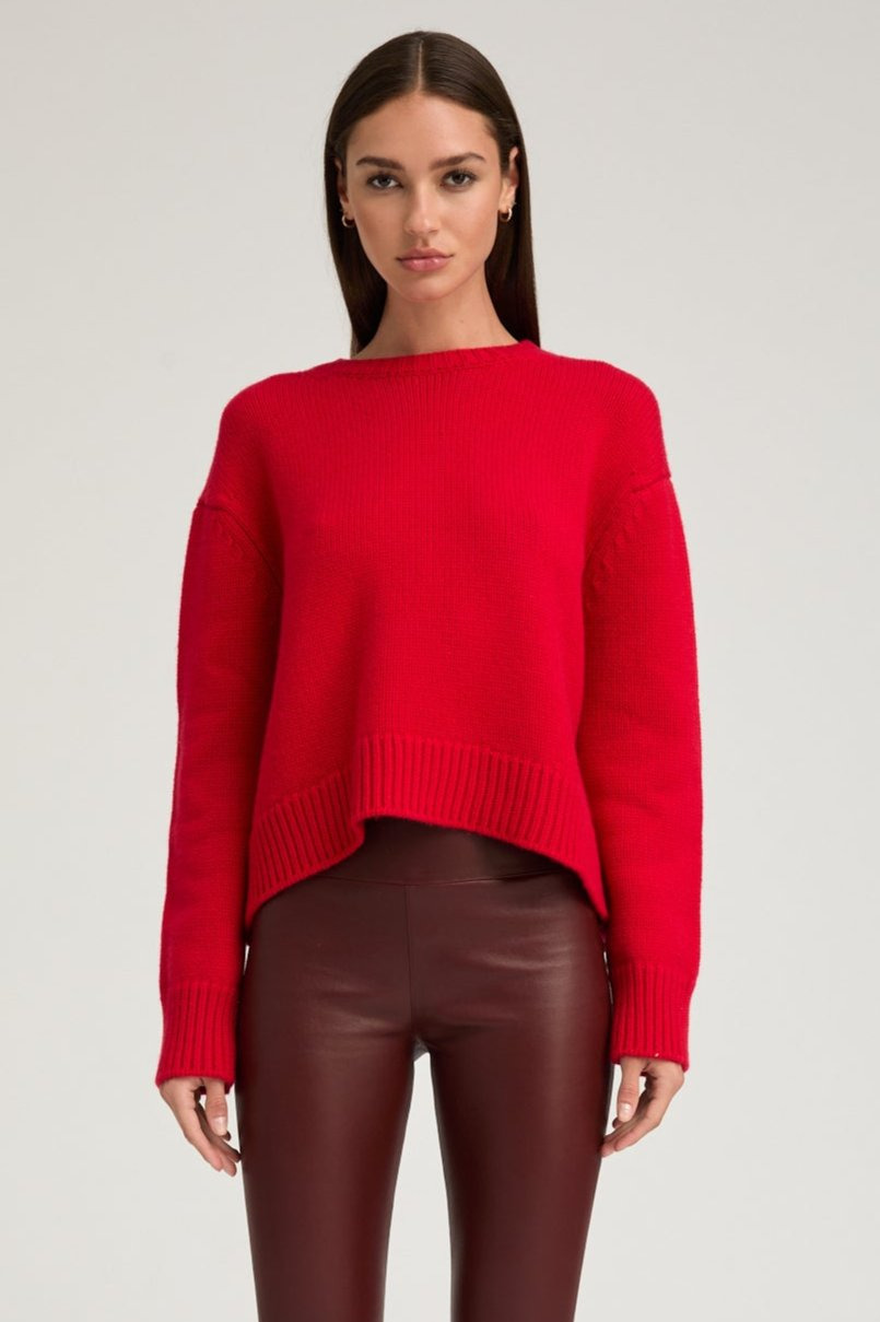 RED HEAVY CASHMERE SWEATER - 2
