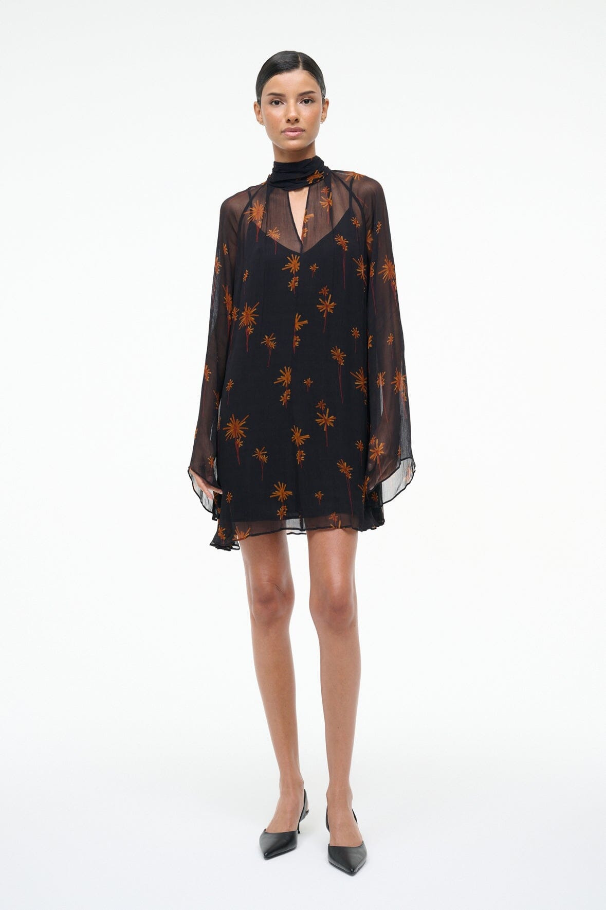 STAUD ESTHER MINI DRESS AUTUMN NIGHT - 8