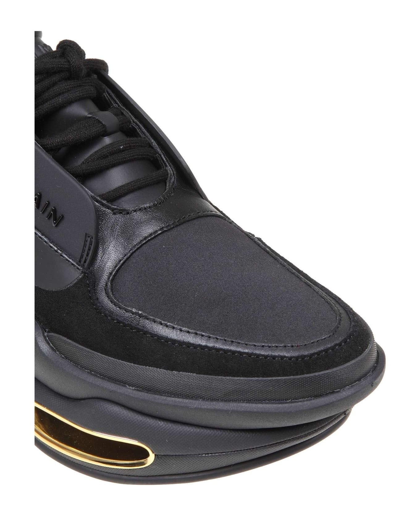 Balmain B-bold Sneakers In Black Leather And Fabric - 5