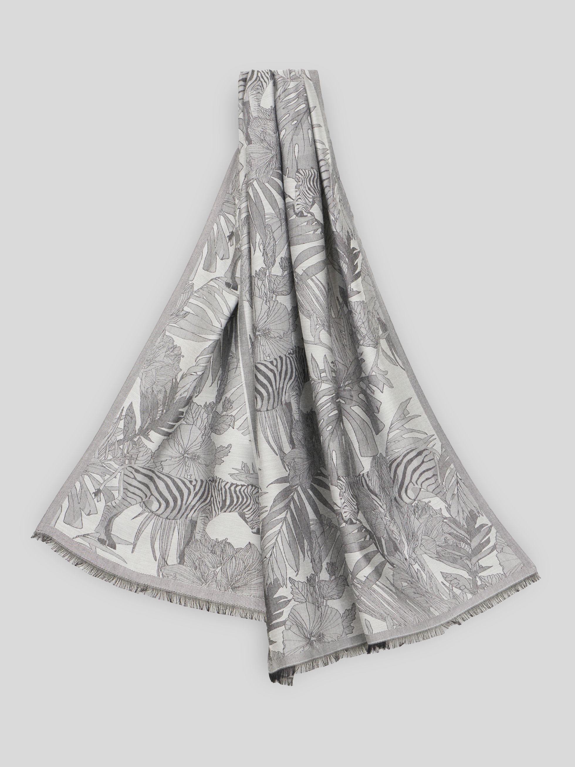 JACQUARD SCARF WITH ZEBRAS - 1