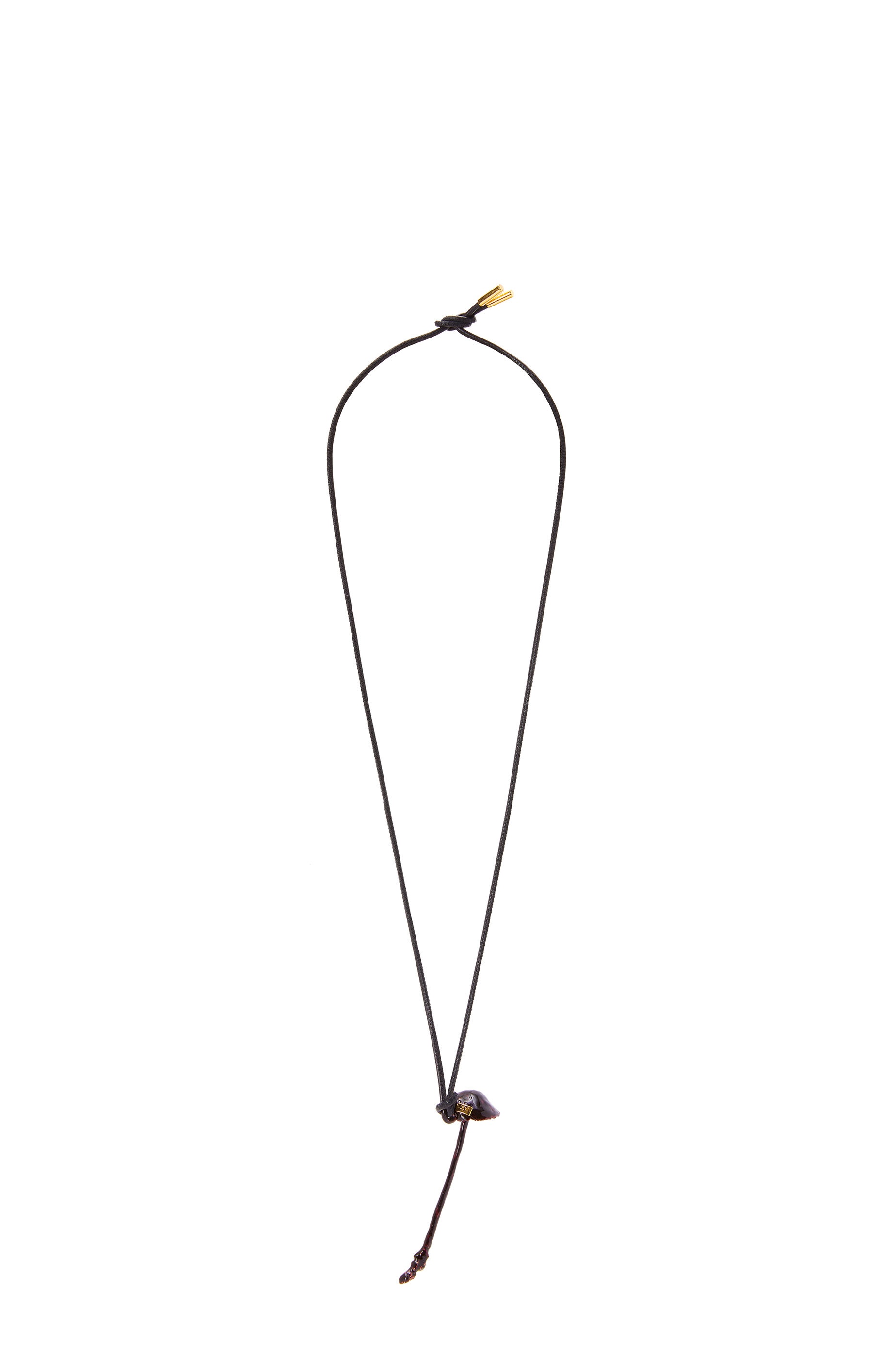 Mushroom pendant in brass and enamel - 1