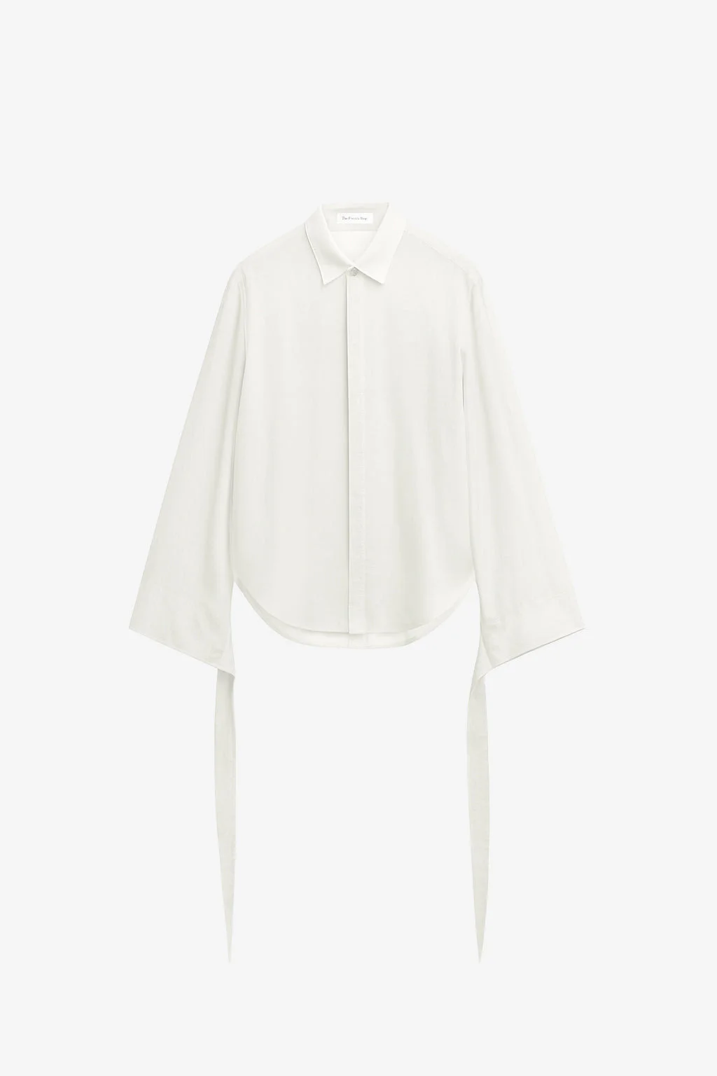 Verlin Sheer Chiffon Tie Cuff Shirt - White - 1