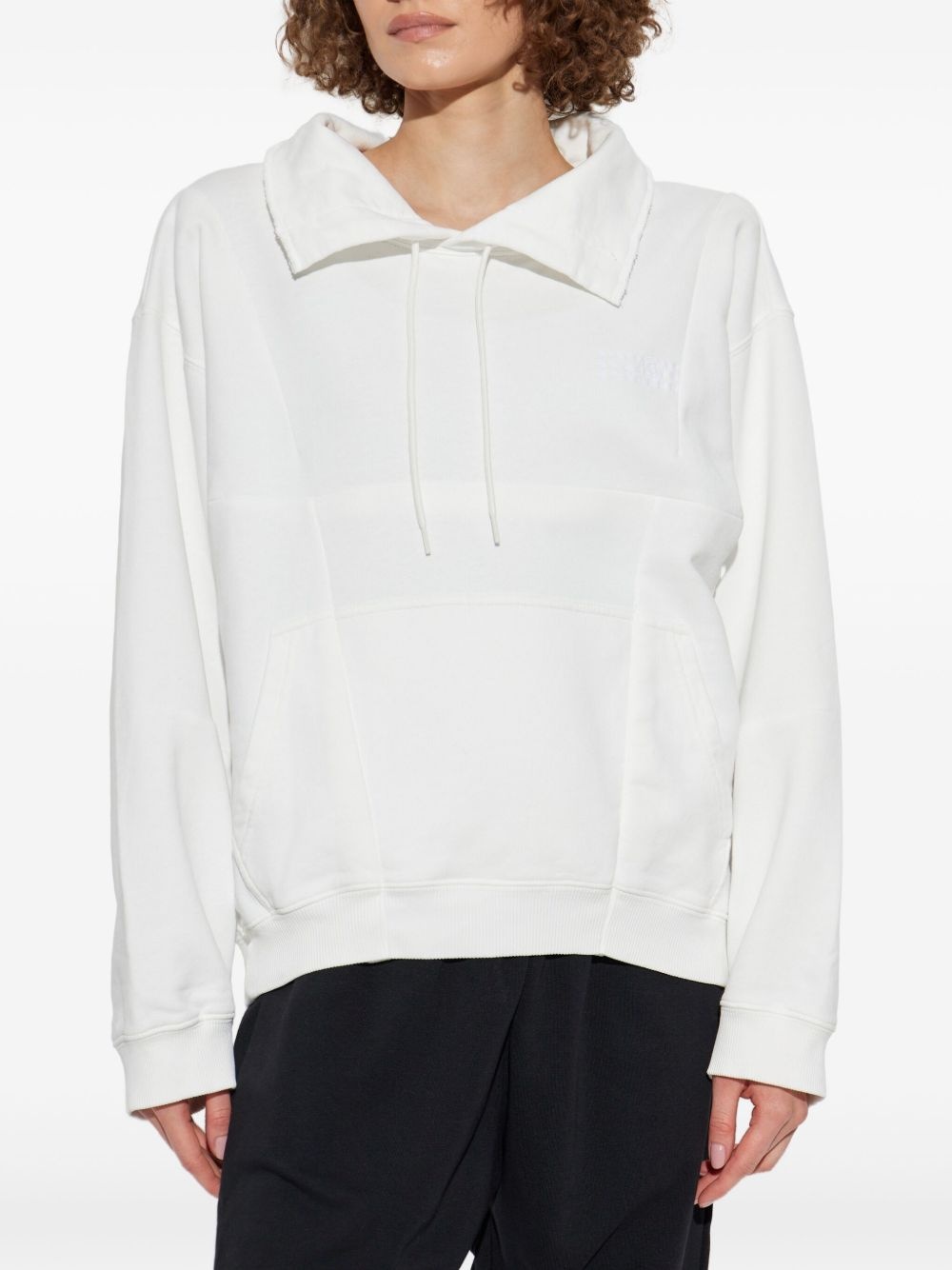 drawstring spread-collar sweatshirt - 3