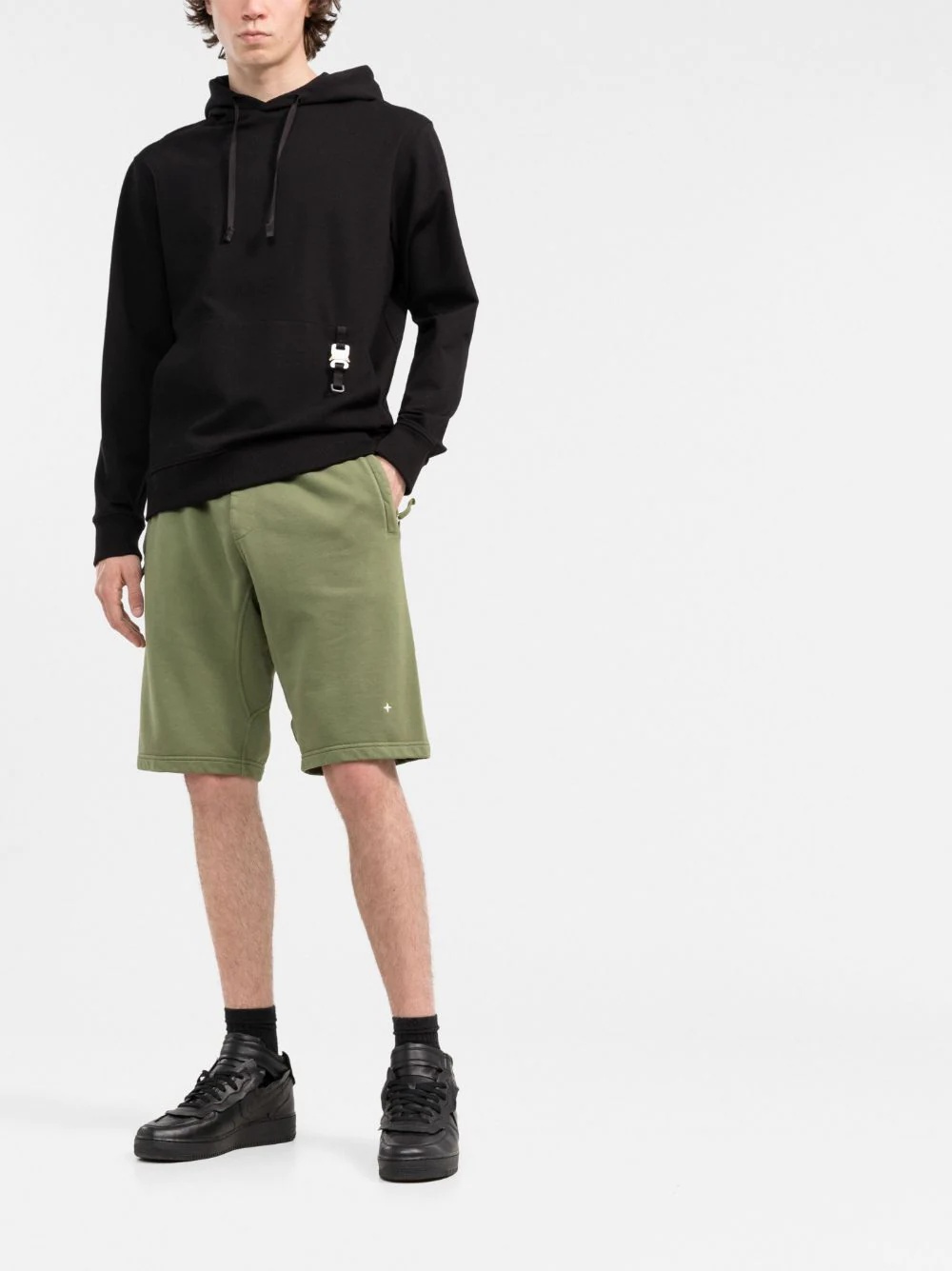 logo-embroidered fleece-lined shorts - 2