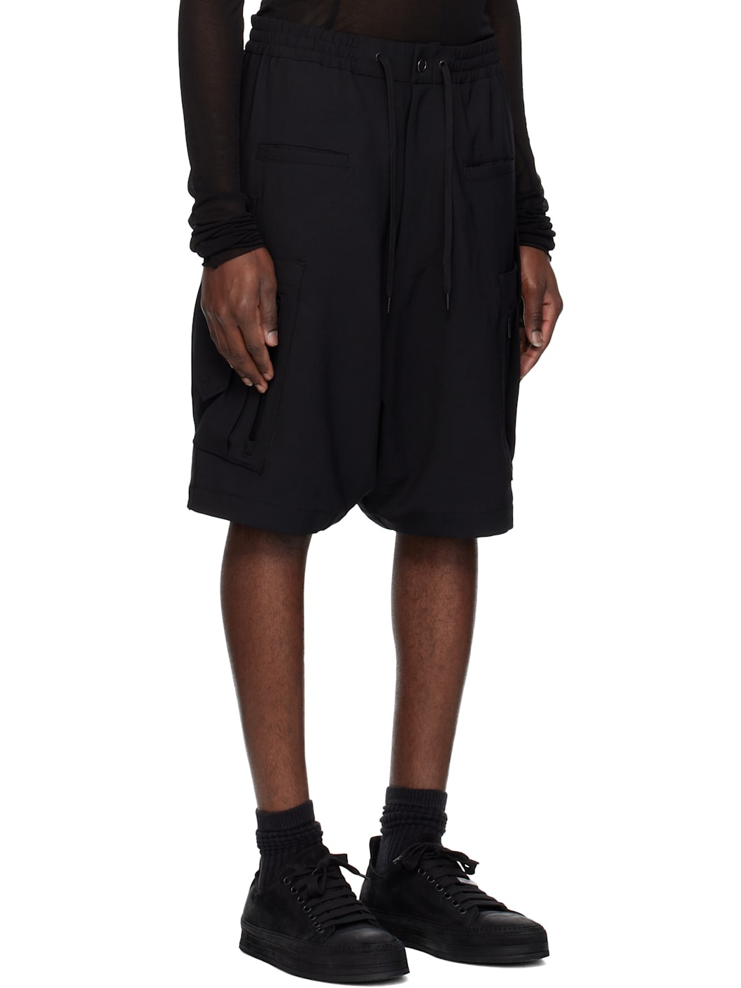 Black Half Pants Hybrid Shorts - 2
