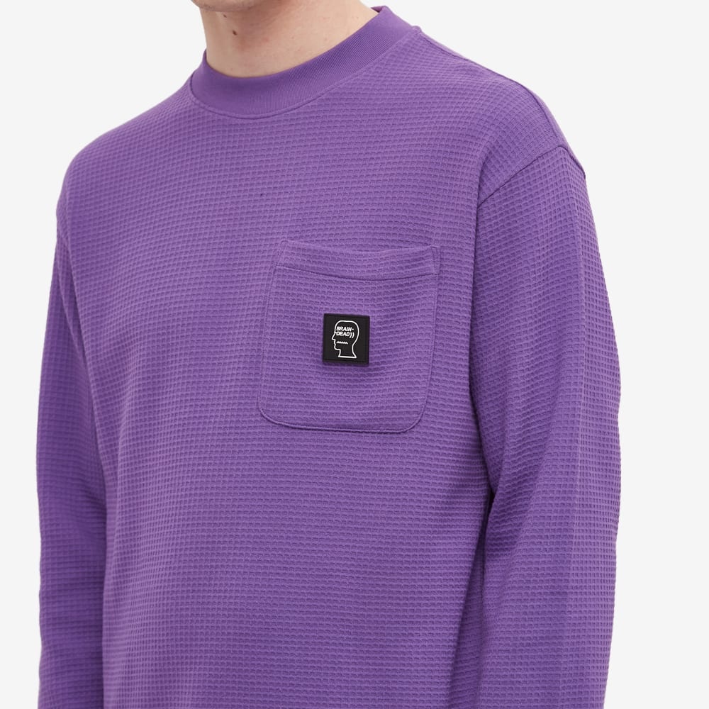 Brain Dead Long Sleeve Core Mock Neck Waffle Tee - 5