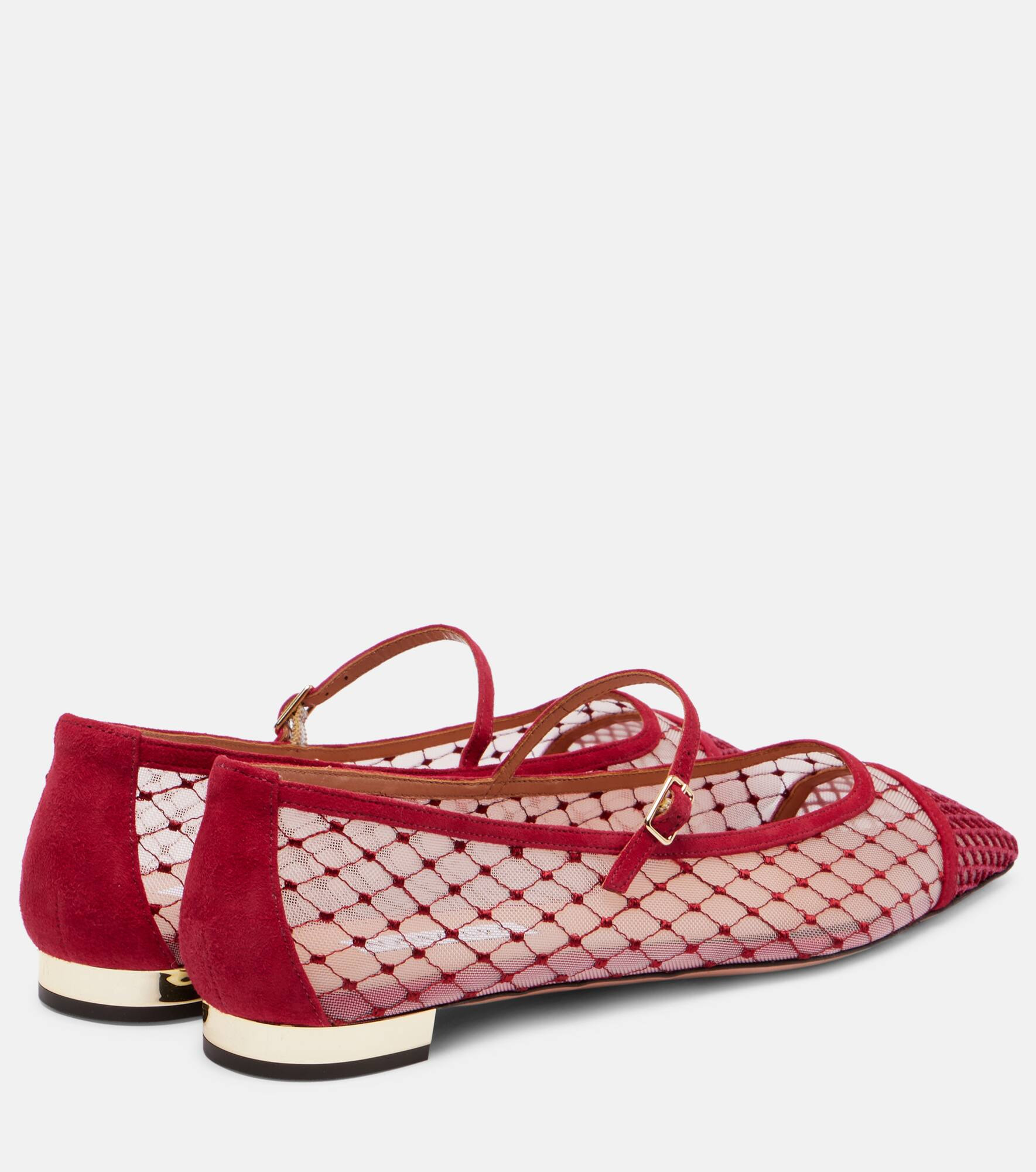 Juliette suede-trimmed Mary Jane flats - 2
