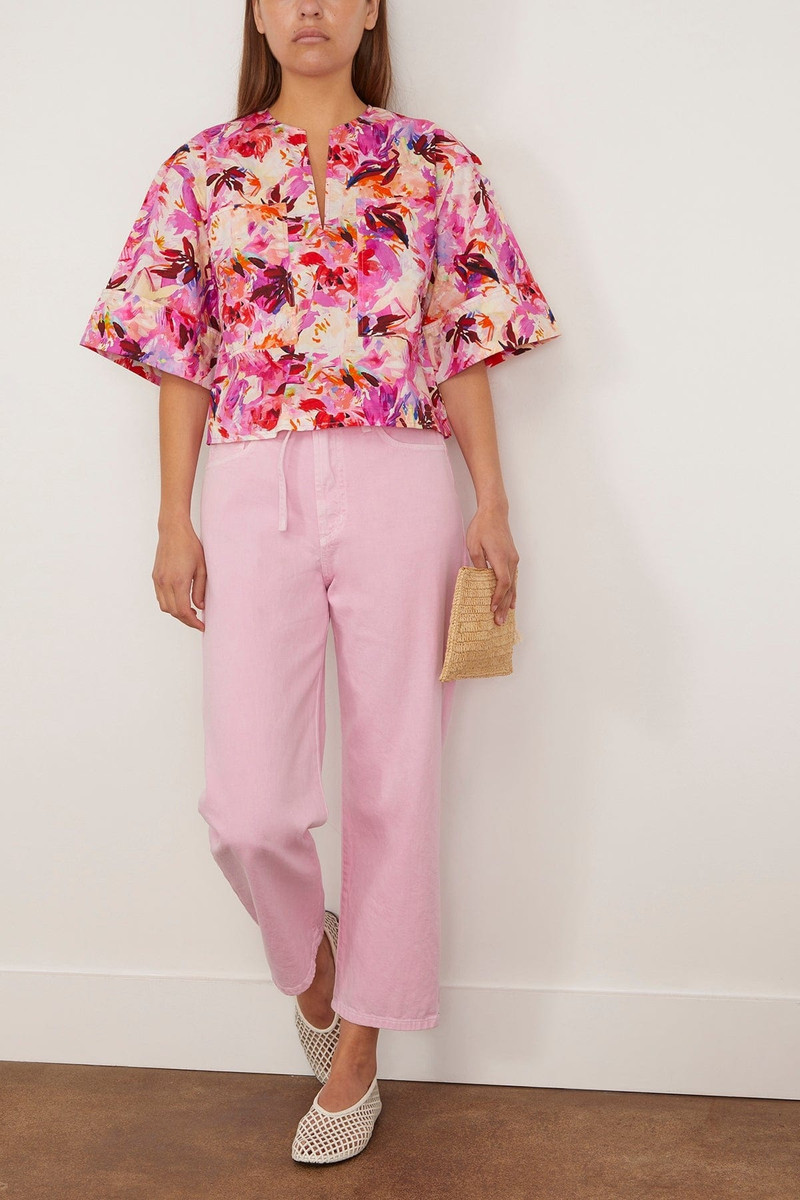 ULLA JOHNSON Suri Blouse in Azalea outlook