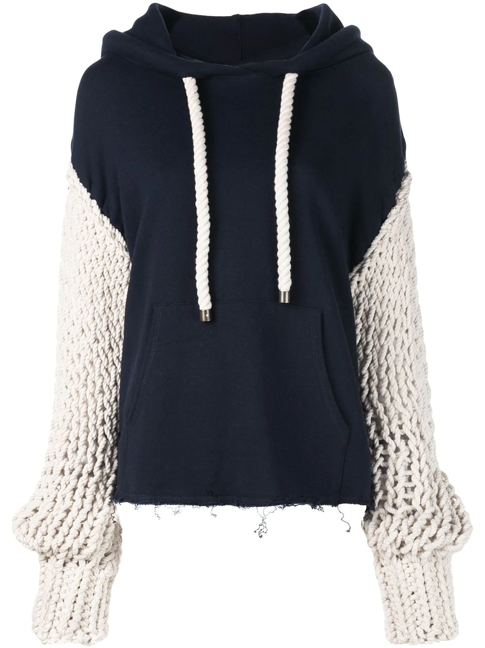 chunky sleeve hoodie - 1