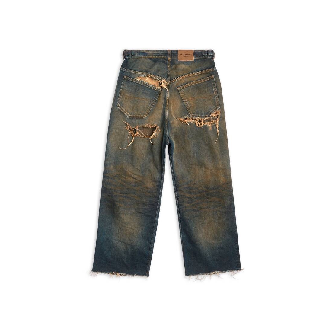 Men's Destroyed Skater Jeans in Blue - 5