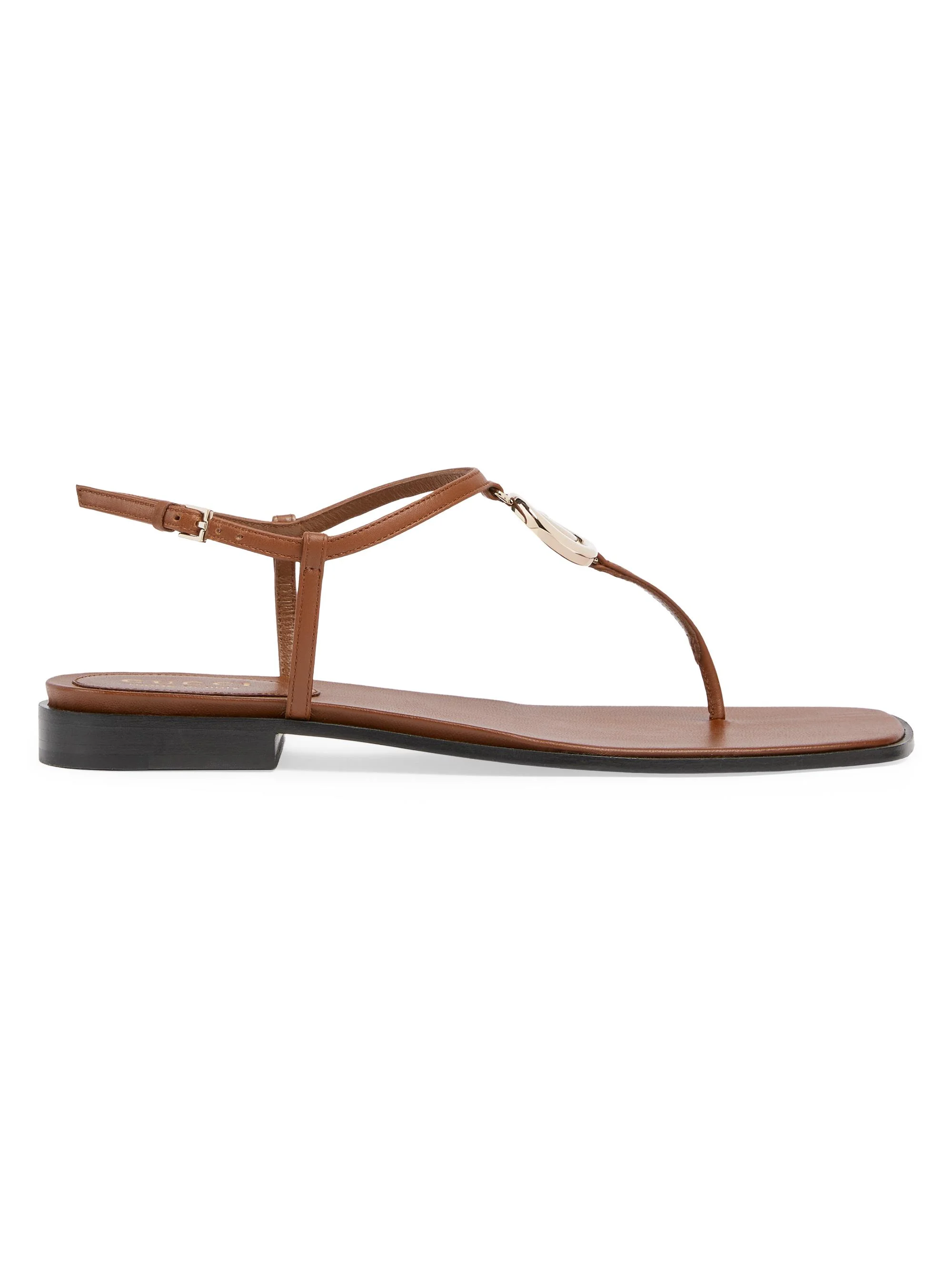 Women's New Marmont Leather T-Strap Sandals - Light Brown - 1