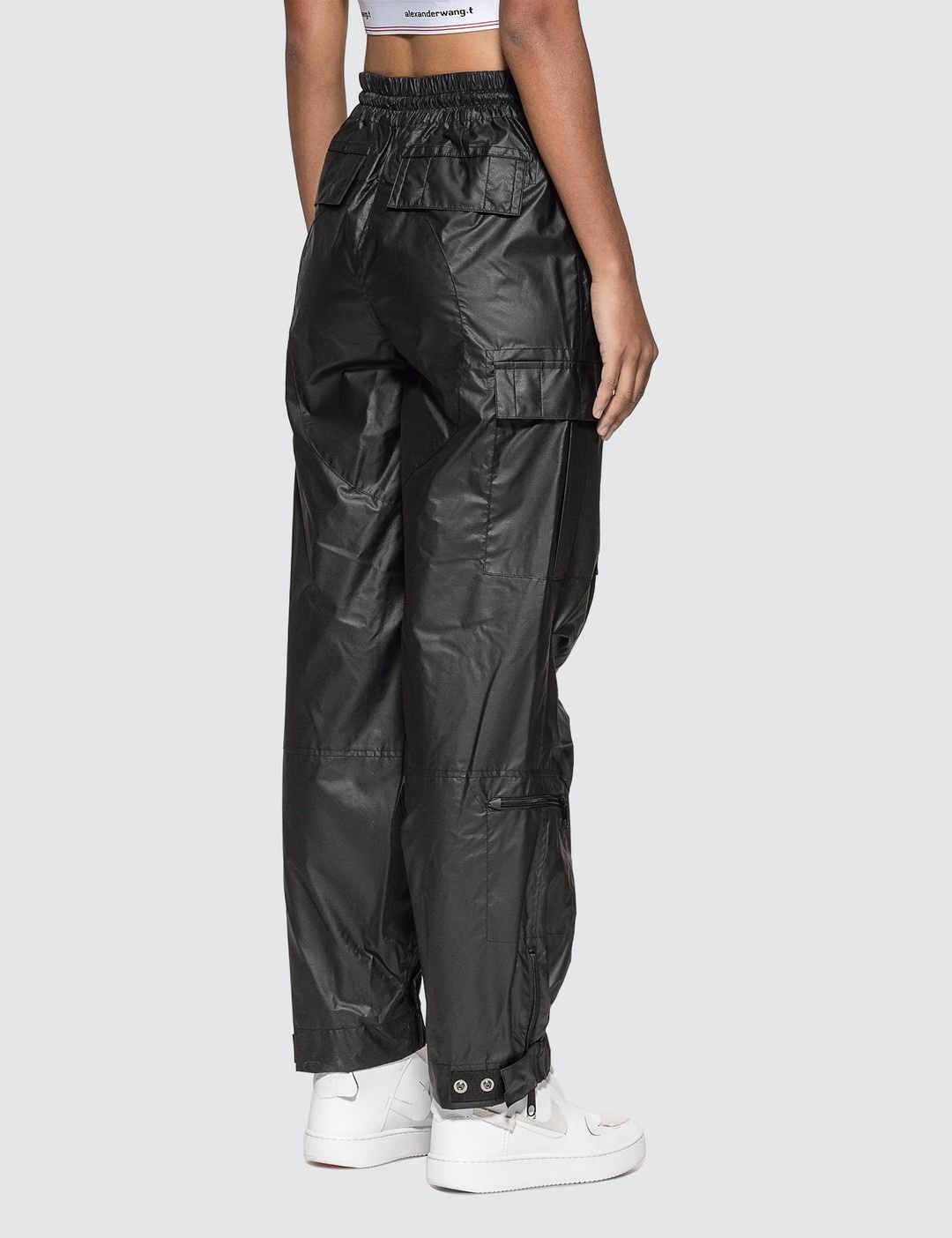 CHYNATOWN PLEATHER NYLON TRACK PANTS - 3