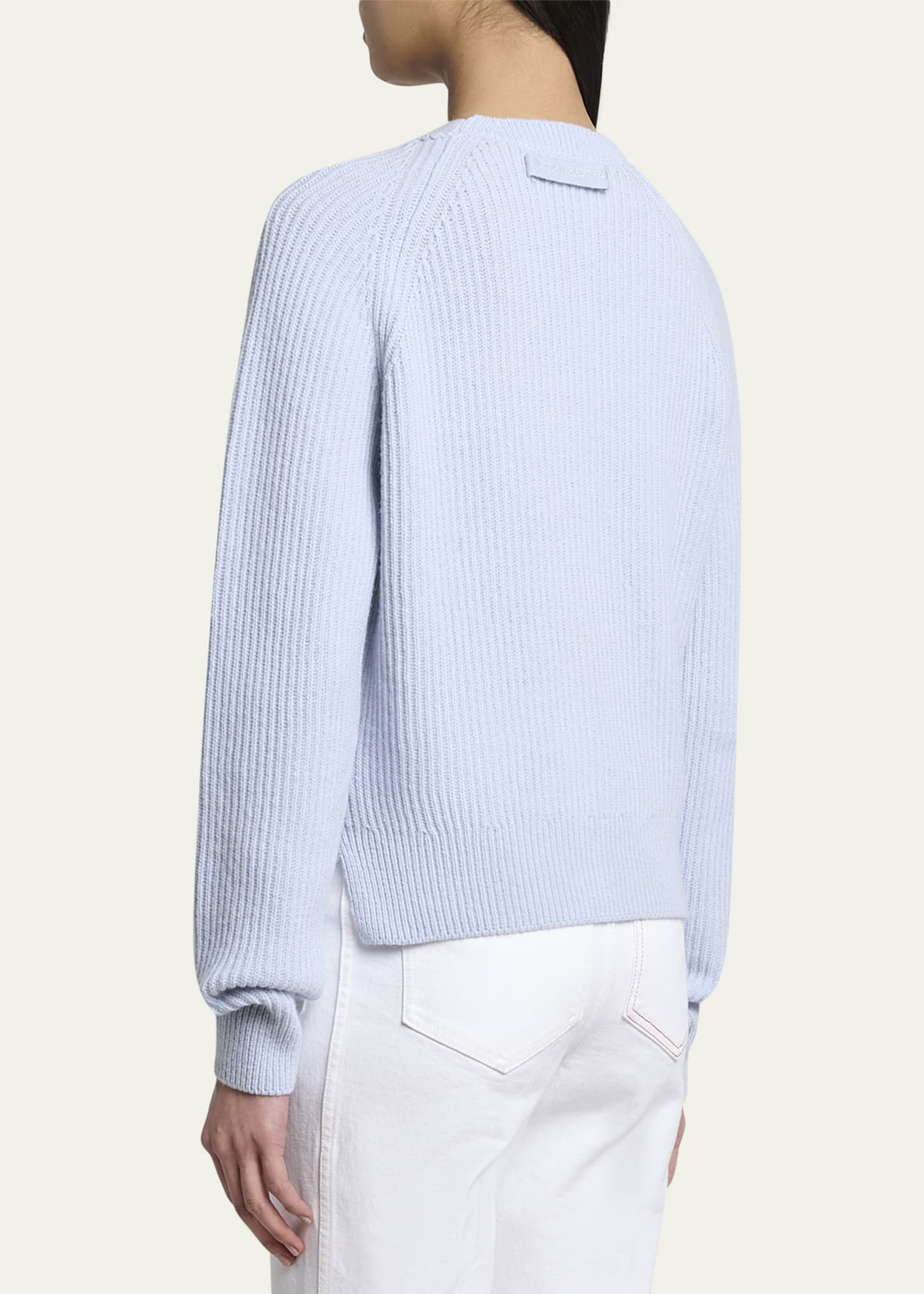 Stepped Hem V-Neck Cashmere Wool Cardigan - 3
