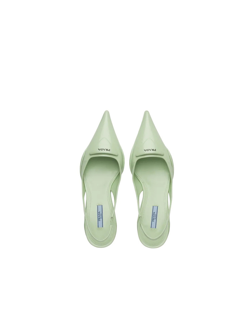 Brushed leather slingback pumps 4