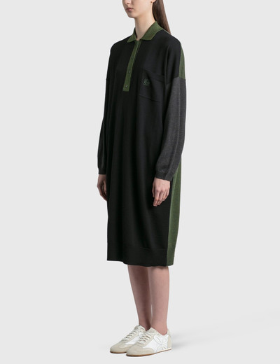 Loewe ANAGRAM EMBROIDERED OVERSIZED POLO COLLAR DRESS outlook