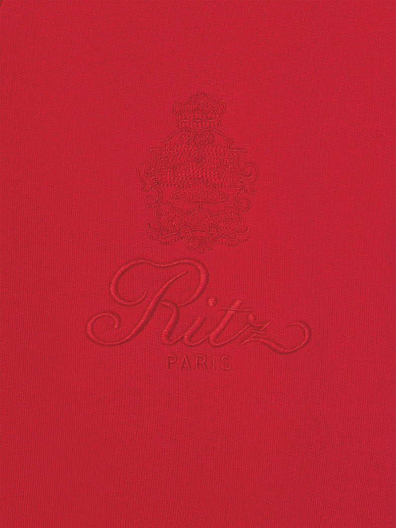 FRAME Ritz Unisex Tonal Logo Crewneck in Red outlook