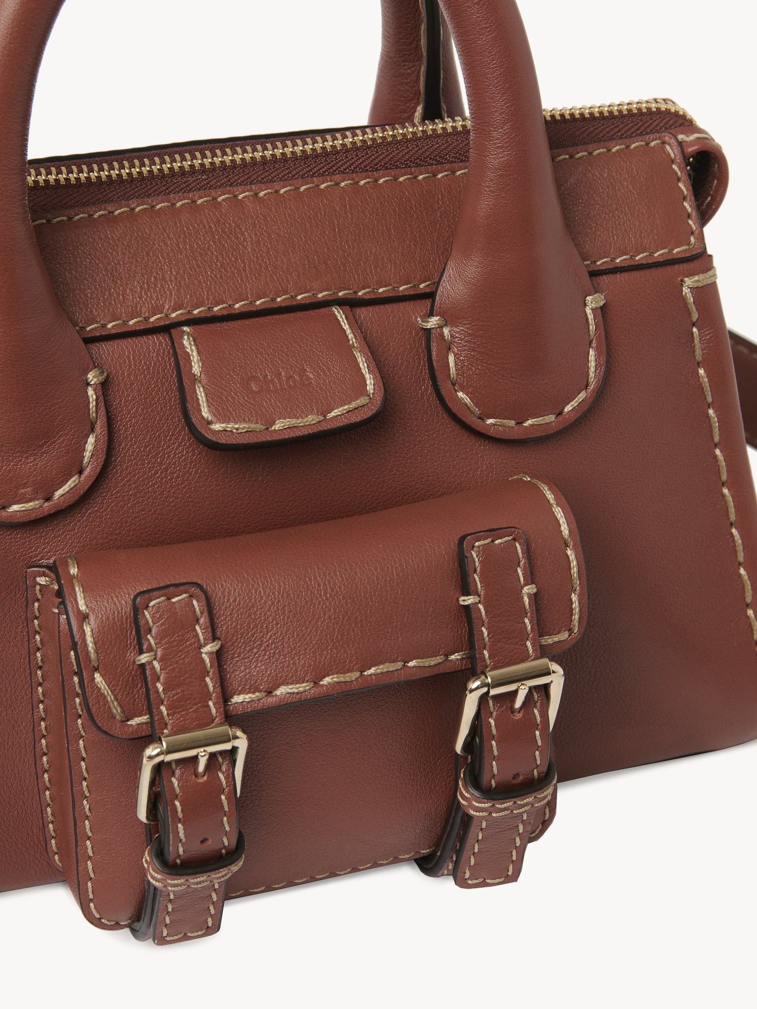 Chloé - Edith Sepia Brown Leather Phone Pouch