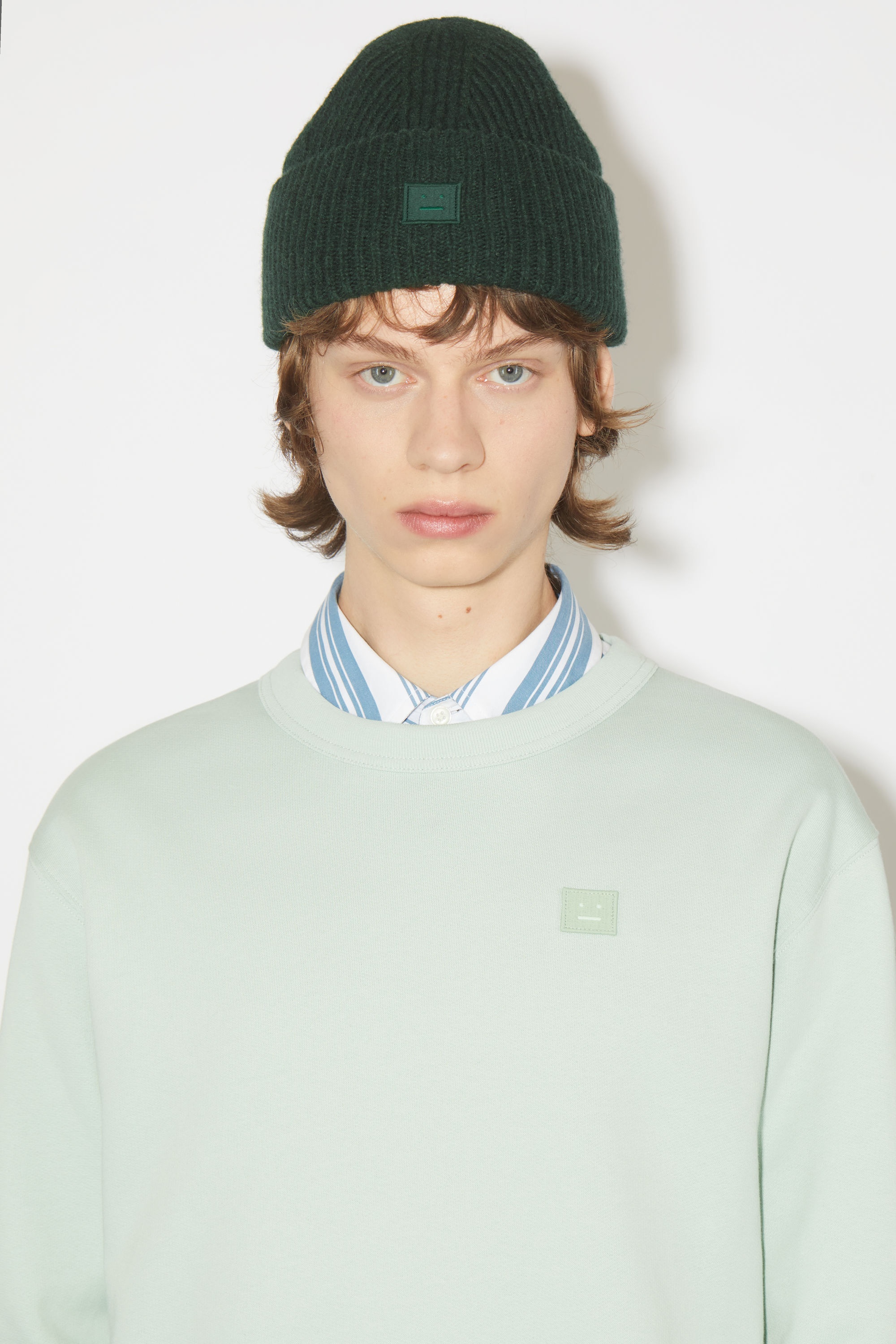 Small face logo beanie - Bottle green - 3