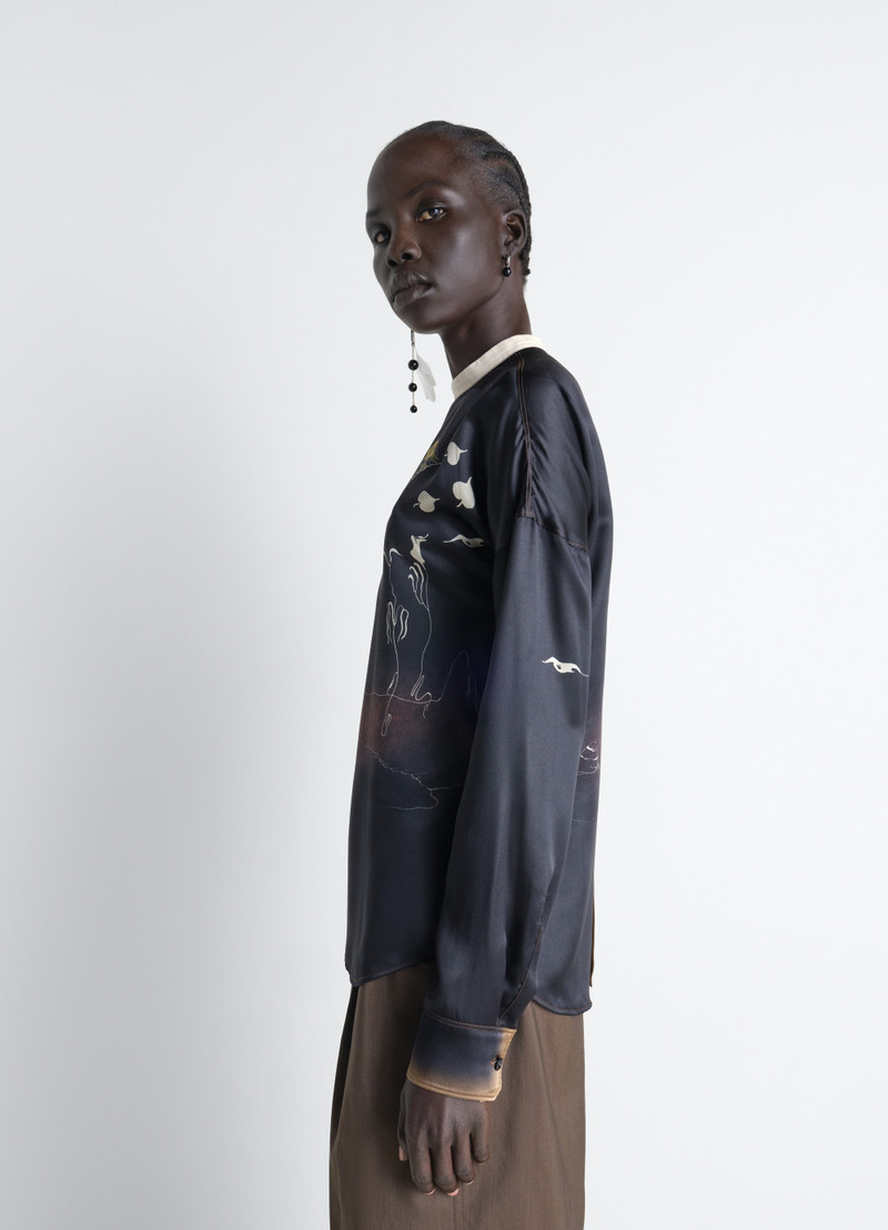 PLASTRON TOP IN LANDSCAPE PRINTED SILK 4