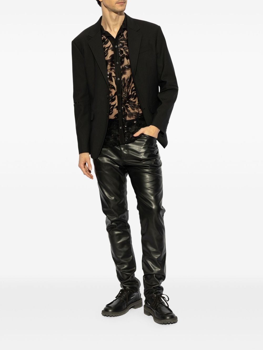 cut-out sleeve blazer - 2