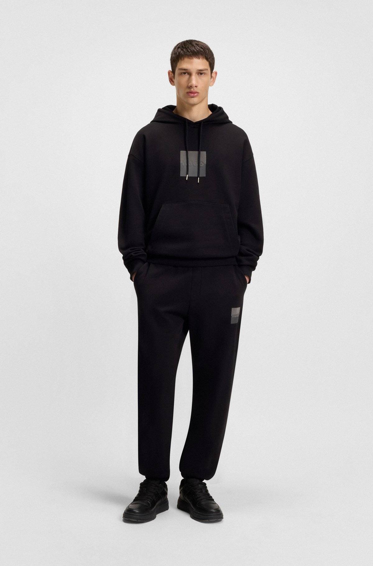 COTTON-TERRY TRACKSUIT BOTTOMS WITH SPLIT LOGO - 4