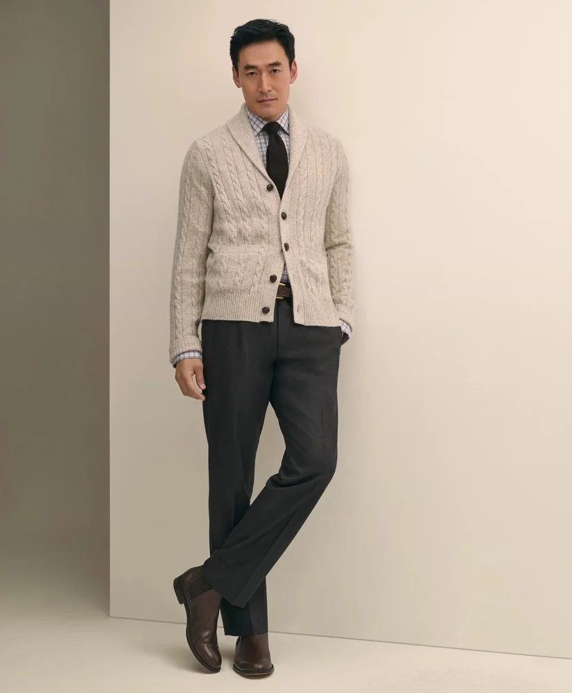Traditional Fit Wool Flannel Dress Pants - 1
