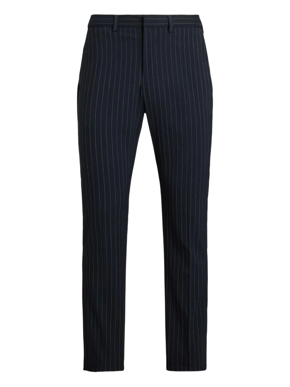 pinstripe flat-front trousers - 1
