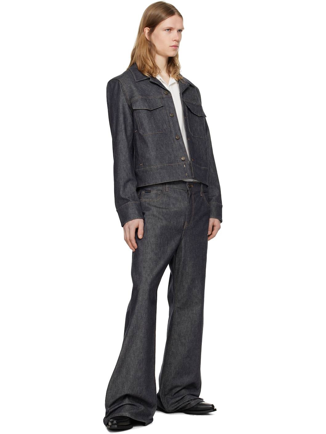 Gray Utility Trucker Denim Jacket - 4
