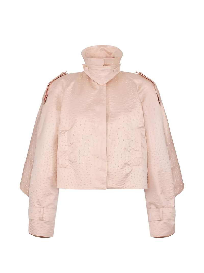 ostrich-print taffeta jacket 1