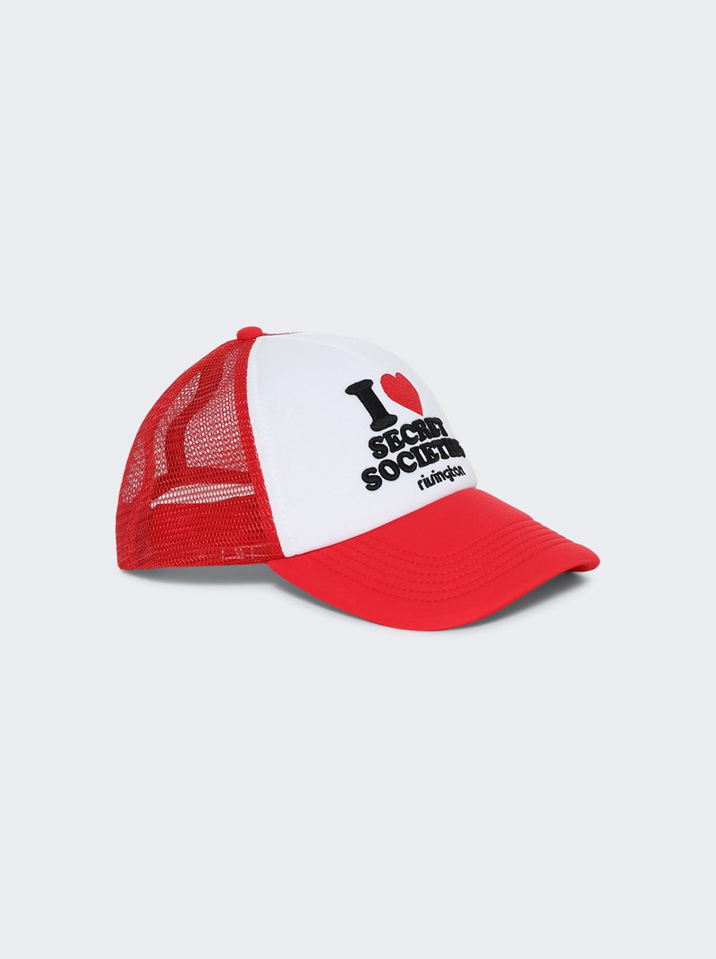 RRR123 Secret Societies Trucker Hat White And Red outlook