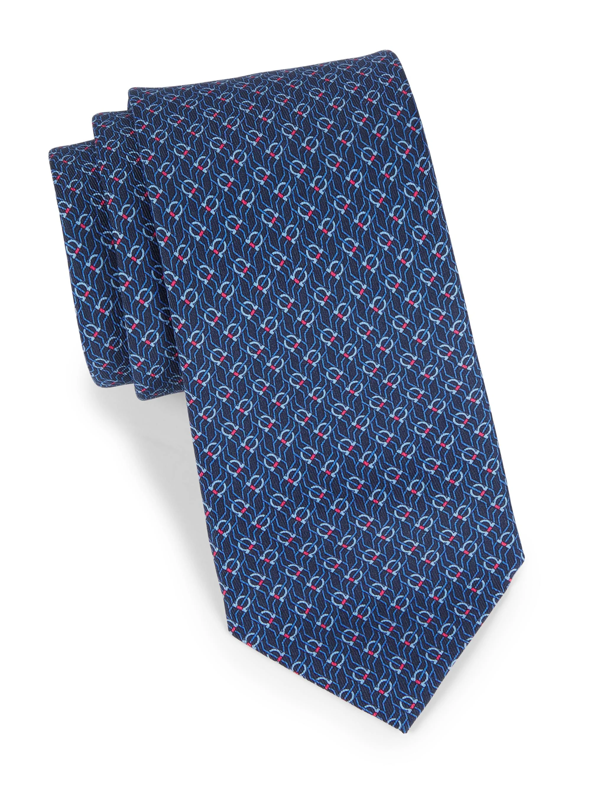 Men's Gancini Jacquard Tie - Navy - 1