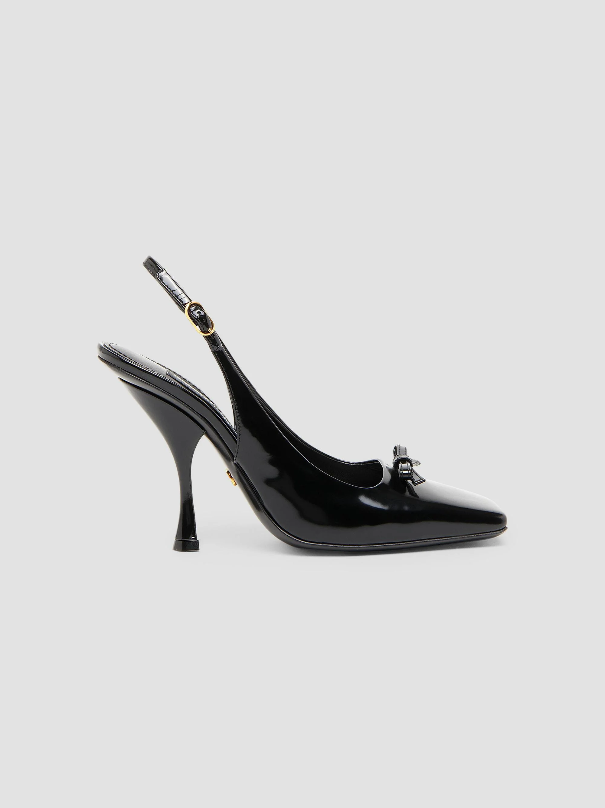 Women's 105MM Patent Leather Slingback Pumps - Nero - 1
