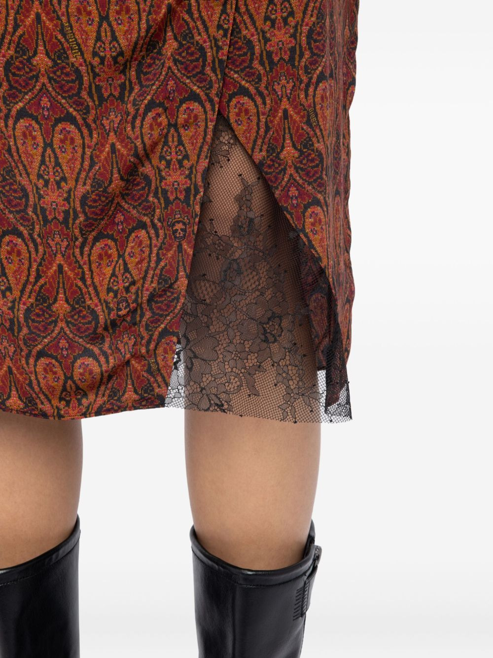 paisley-print straight skirt - 5