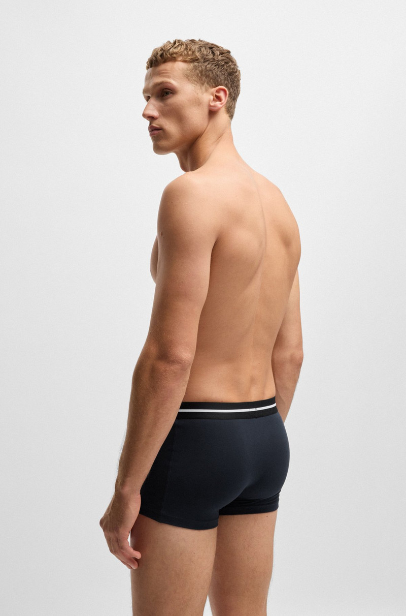 BOSS THREE-PACK OF STRETCH-COTTON TRUNKS WITH LOGO WAISTBANDS outlook