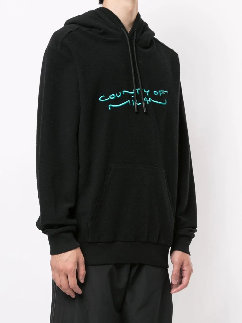 embroidered-logo drawstring hoodie - 3