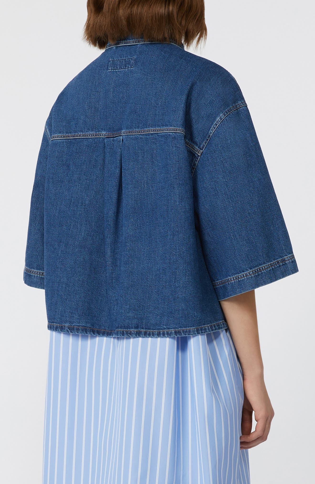 Weekend Max Mara Enza Boxy Denim Button-Up Shirt in Navy at Nordstrom - 2