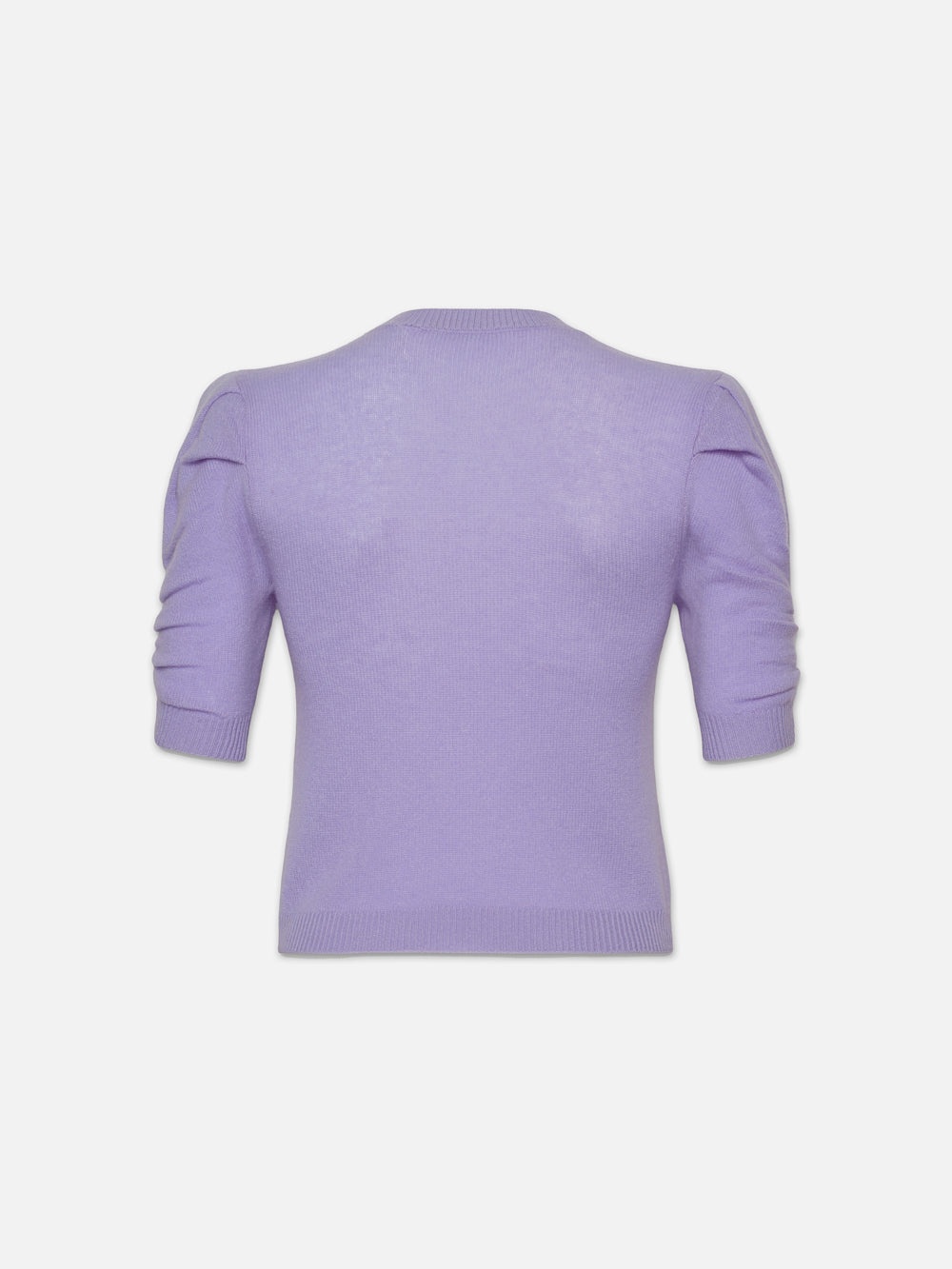 Ruched Sleeve Cashmere Sweater in Lilac - 3