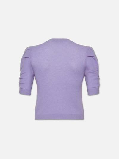 FRAME Ruched Sleeve Cashmere Sweater in Lilac outlook