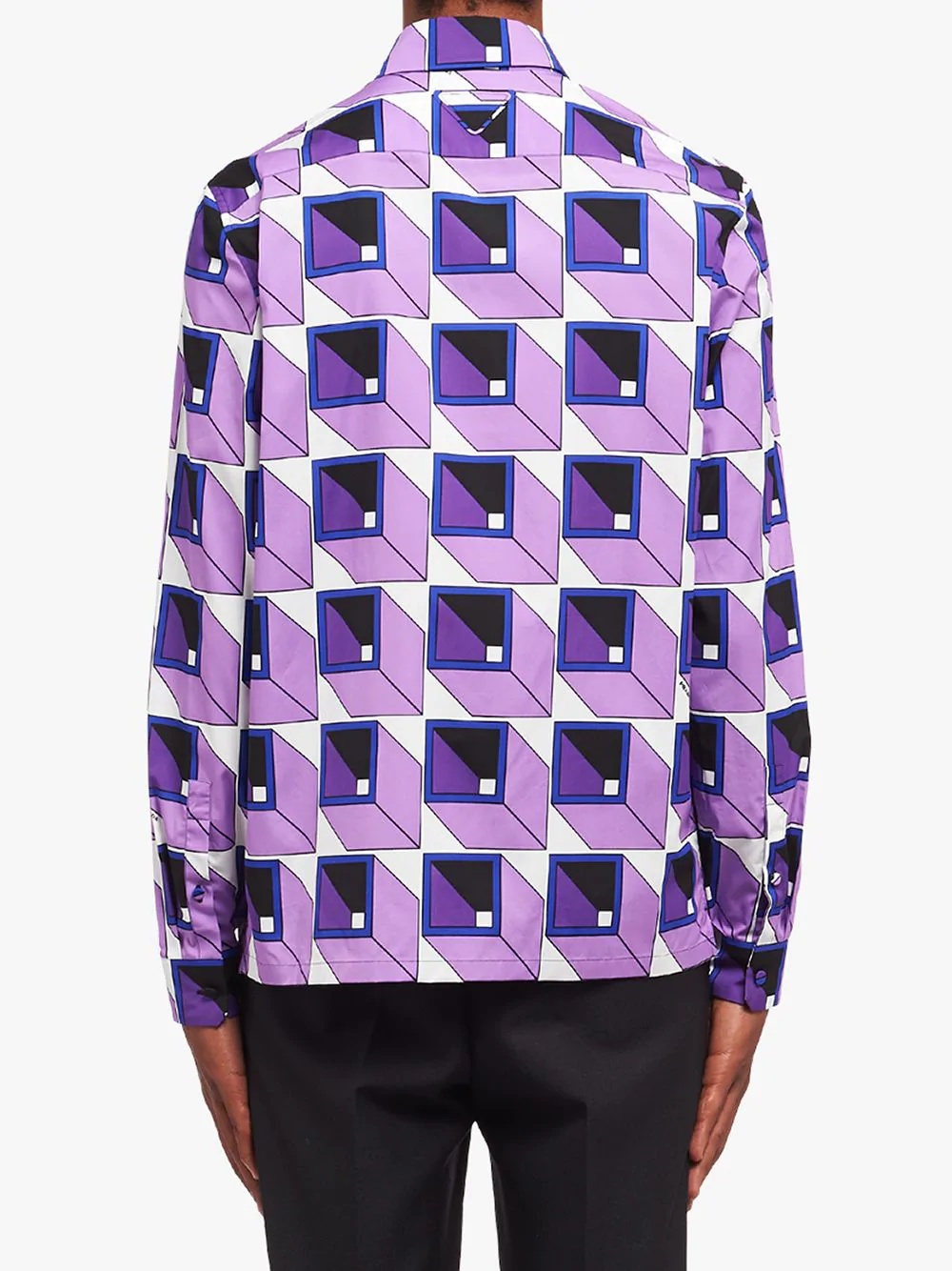 square geometric pattern shirt - 4